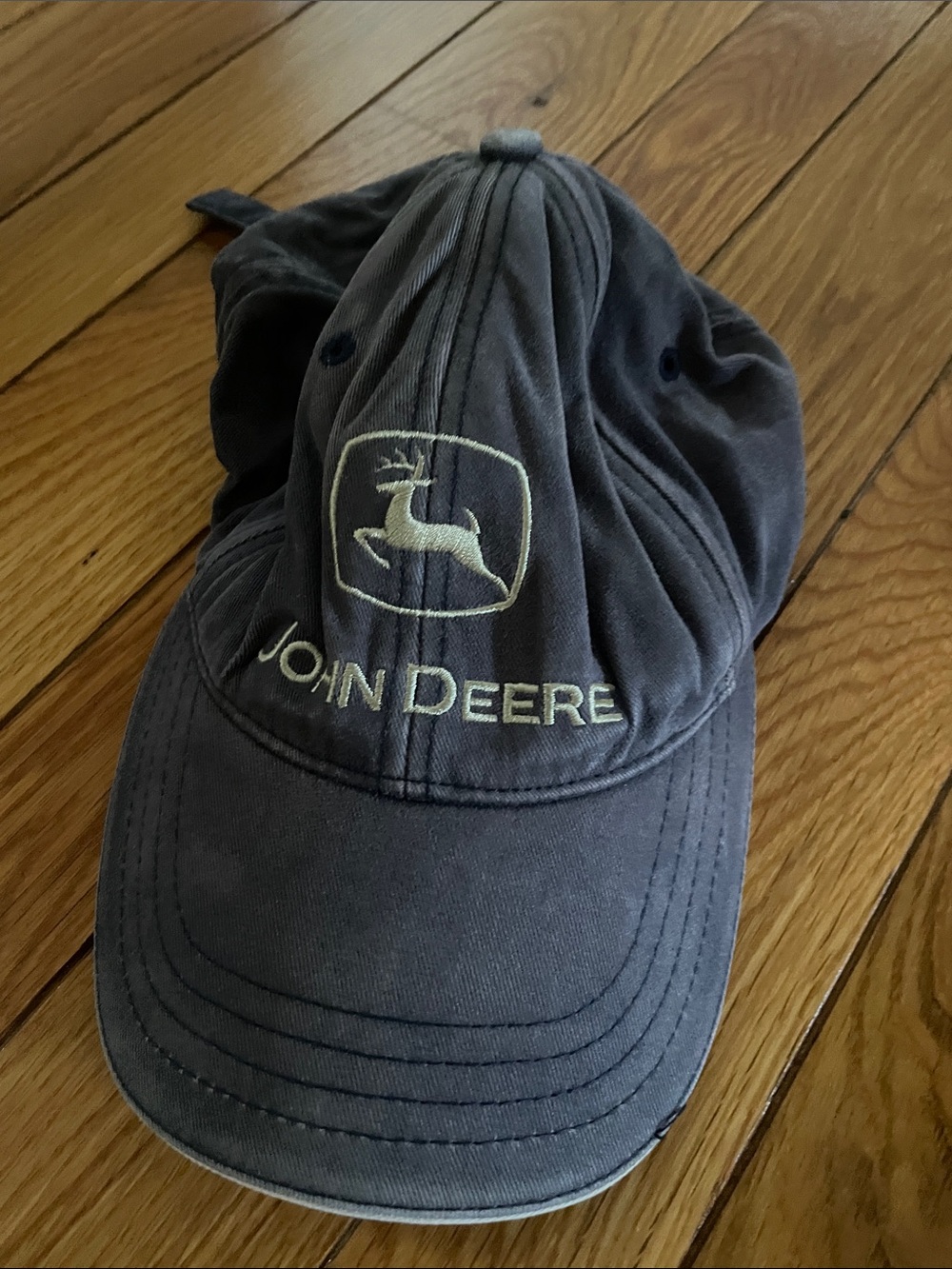 John Deere Gray Cotton Baseball Cap with Embroidered Logo